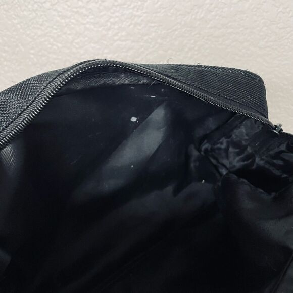 Basics Black Canvas Zipper Toiletry Bag Case - Picture 4 of 6